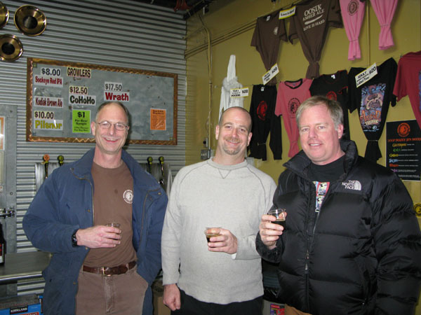 Left>Right - Jim Roberts (Dr. Fermento), Chris, Shaun O'Sullivan of 21st Amendment