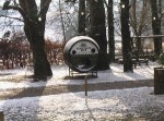 A children's playground apparatus made from an old Wieninger barrel