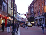 Grafton St. decorated for the holidays.